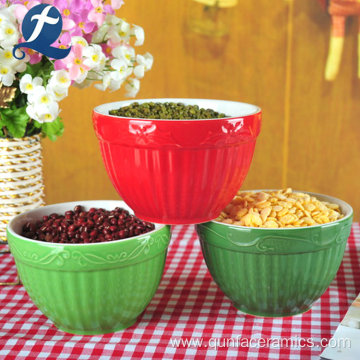 Colorful Heat Resistant Round Large Ceramic Bowl